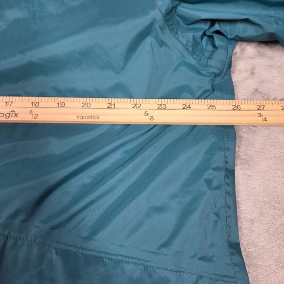 LL Bean Jacket Mens Large Tall Teal Green Stowaway Goretex Rain Coat Windbreaker - Picture 13 of 14